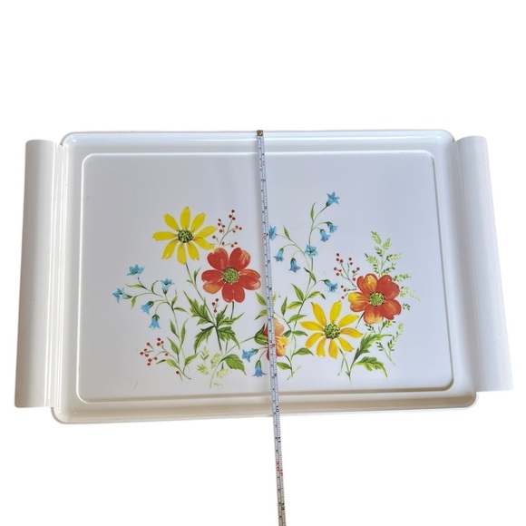 Vintage Brookpark Melamine White Serving Tray Floral - Picture 4 of 9